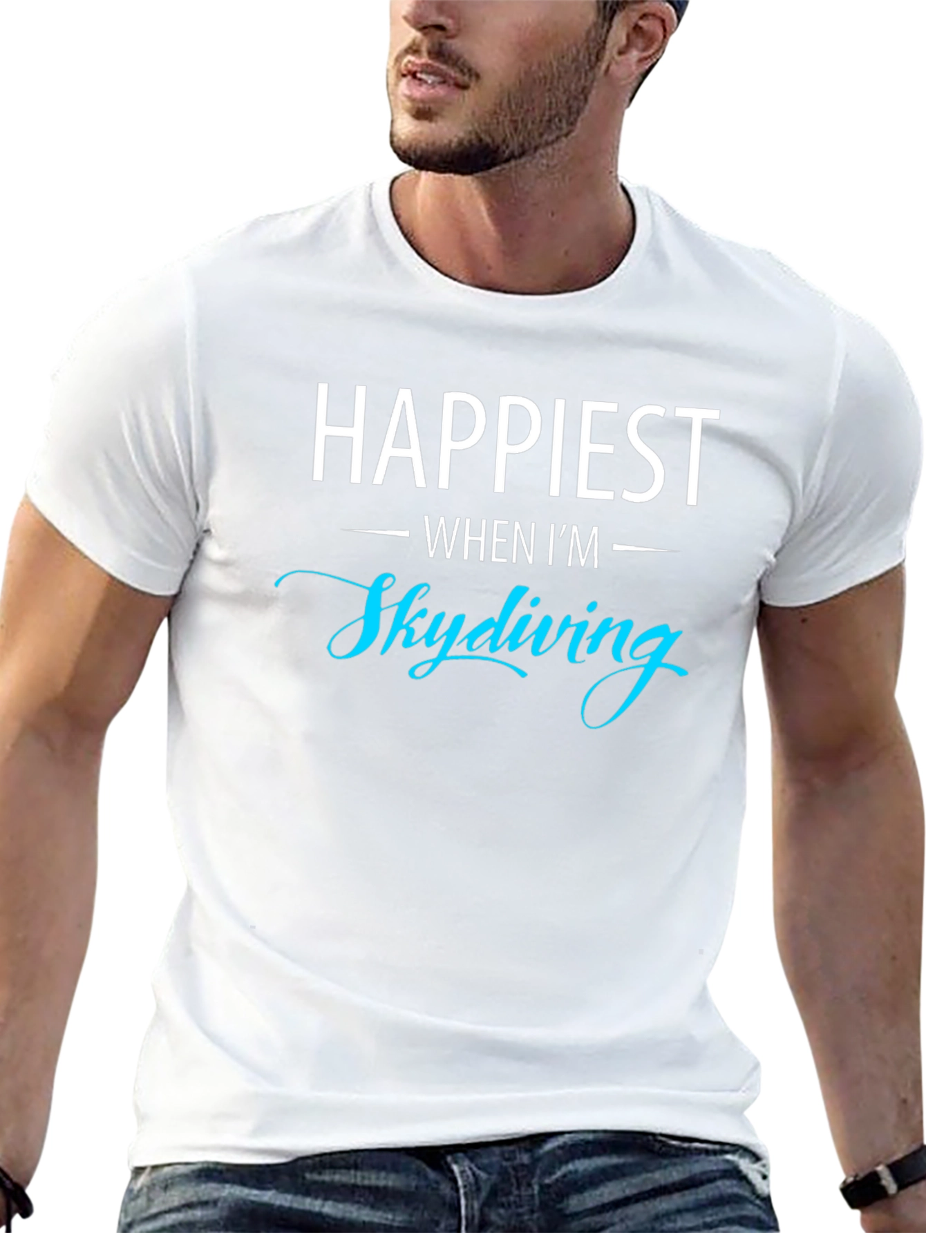 Happiest When Im Skydiving Graphic T-Shirt