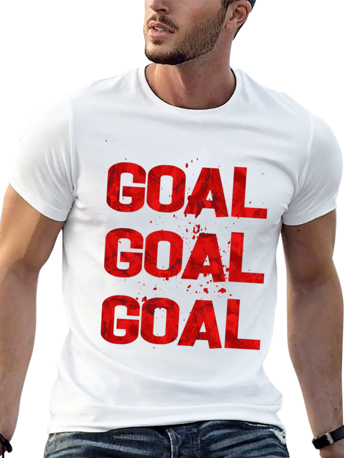 Goal Graphic Print Crew Neck T-Shirt
