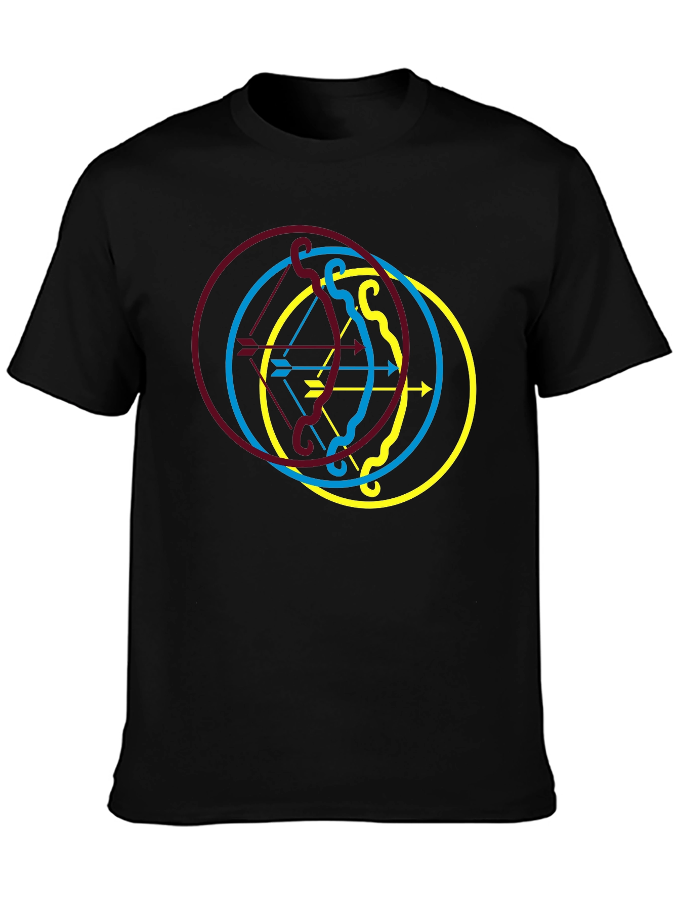 Archery Arrow Circle Graphic Black Tee