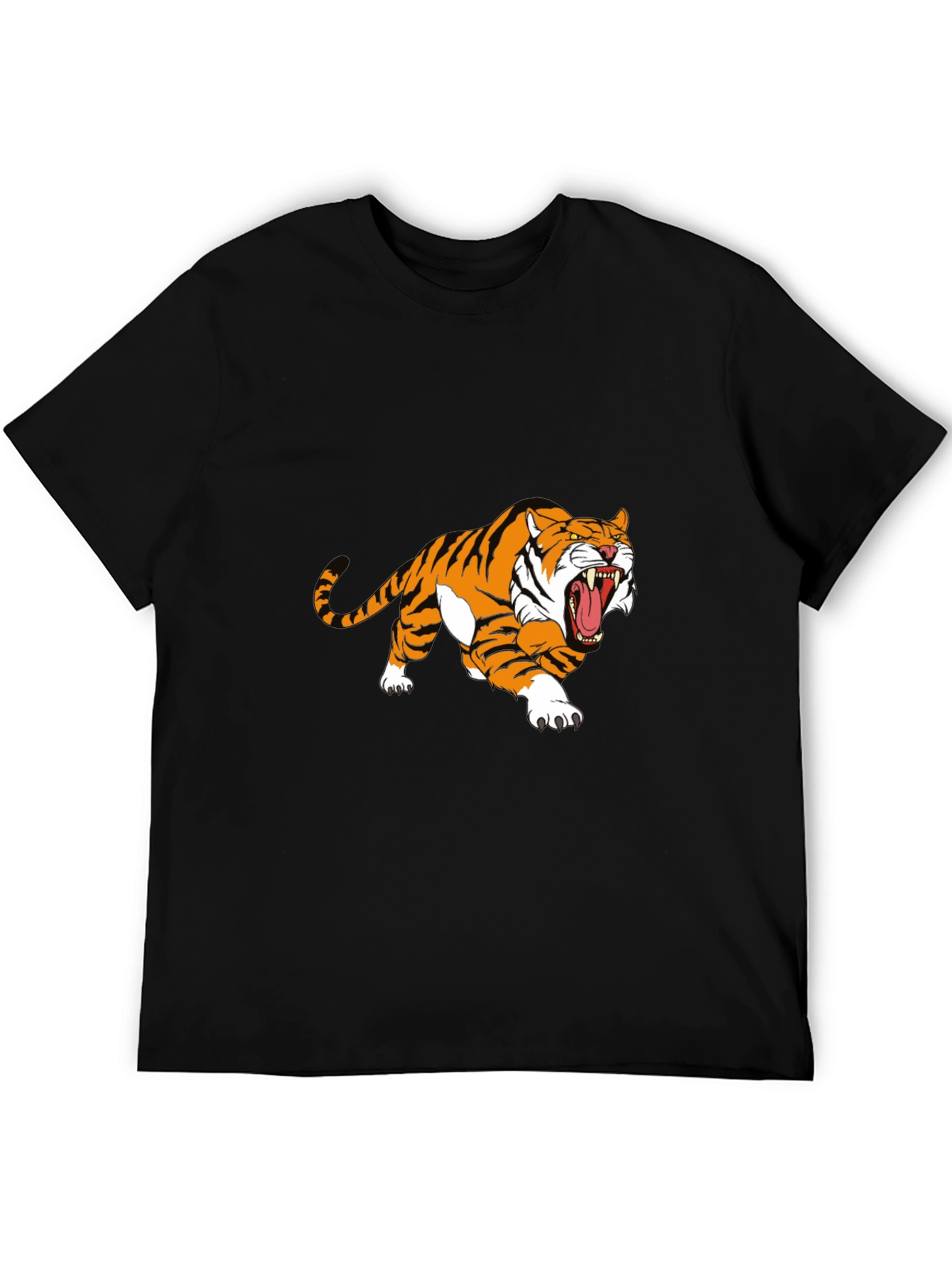 Tiger Graphic Print Black T-Shirt