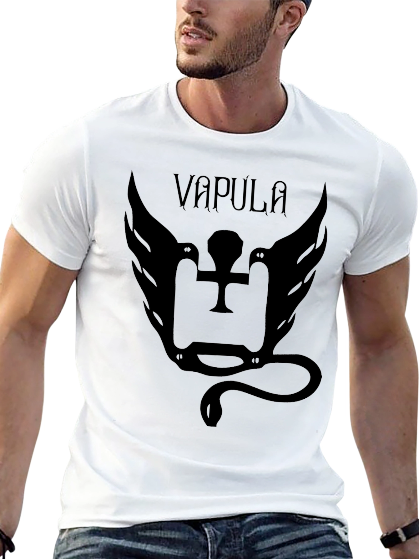 Vapula Graphic Tee - Gothic Style Black T-Shirt