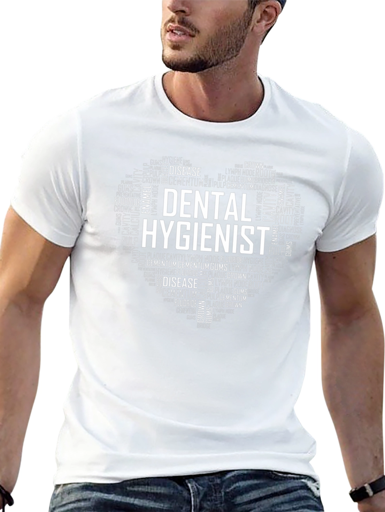Dental Hygienist Word Art Heart T-Shirt