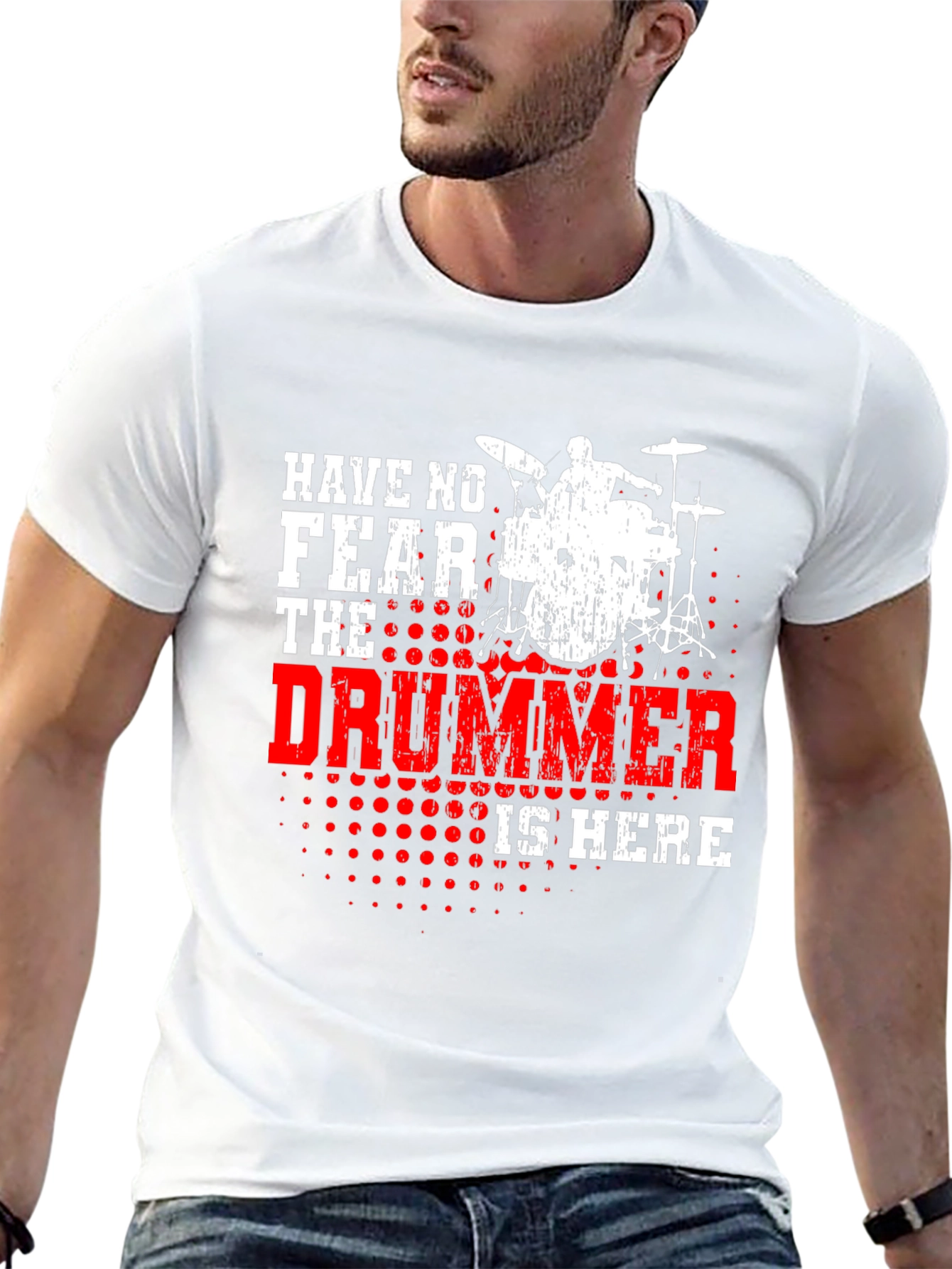 Have No Fear The Drummer Is Here Black T-Shirt