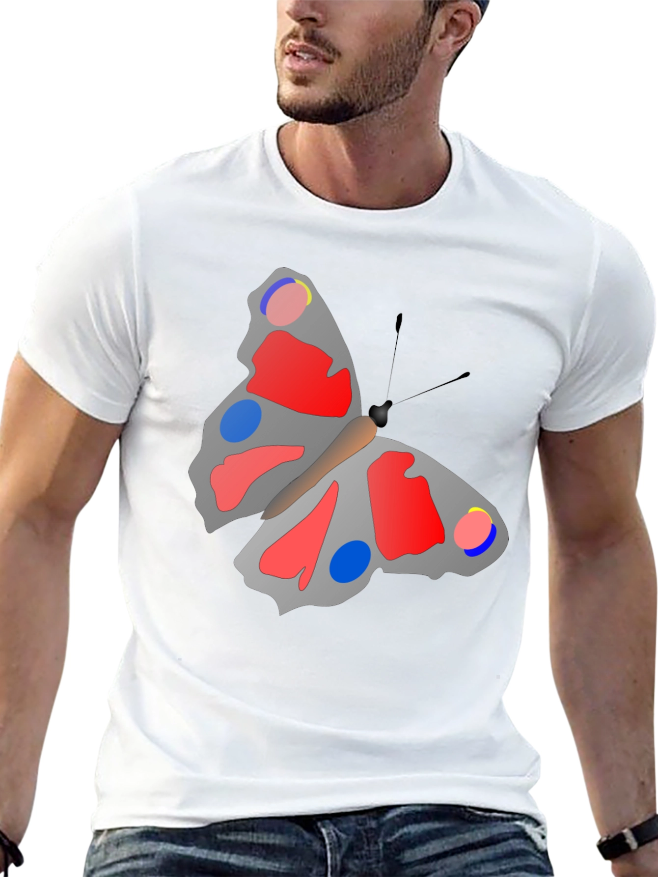 Butterfly Graphic Print Black T-Shirt
