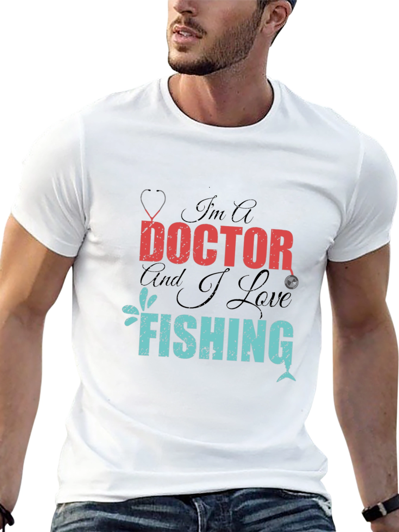 Doctor Who Loves Fishing Graphic T-Shirt