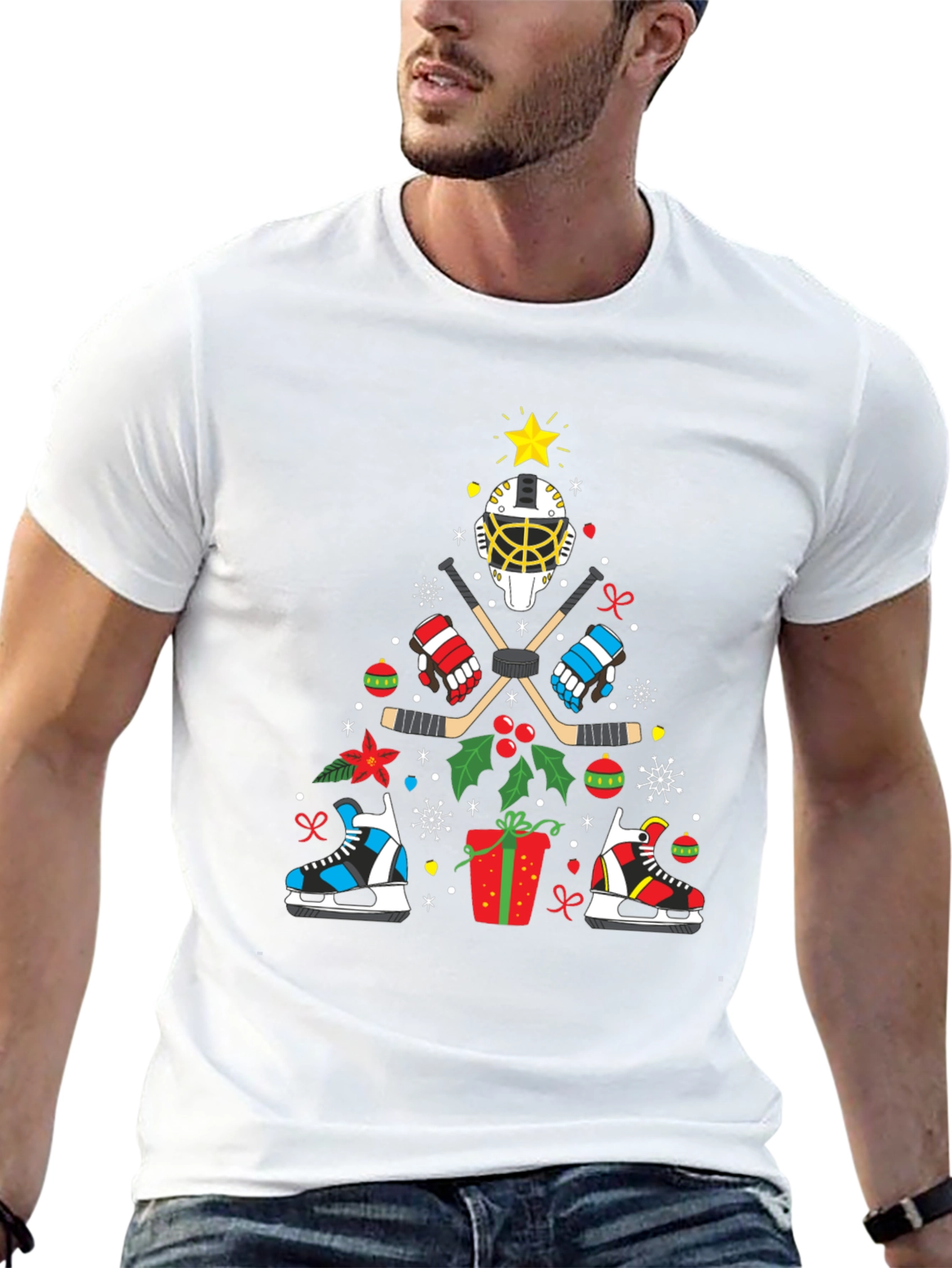 Hockey Christmas Tree T-Shirt