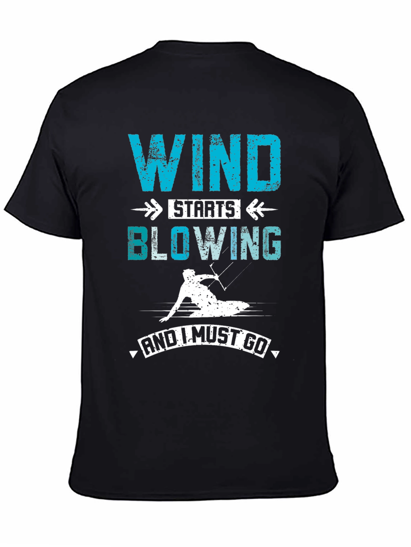 Wind Starts Blowing T-Shirt: Kitesurfing Graphic Tee