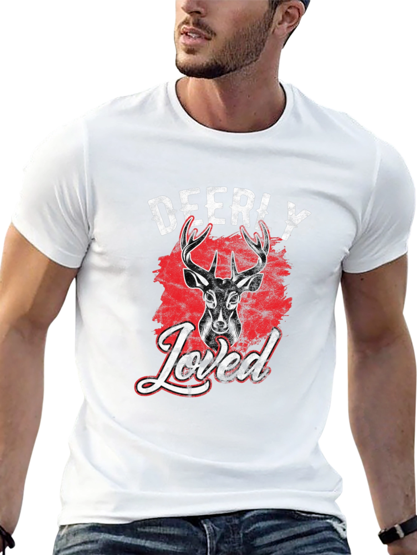 Deerly Loved Graphic Tee - Black Cotton T-Shirt