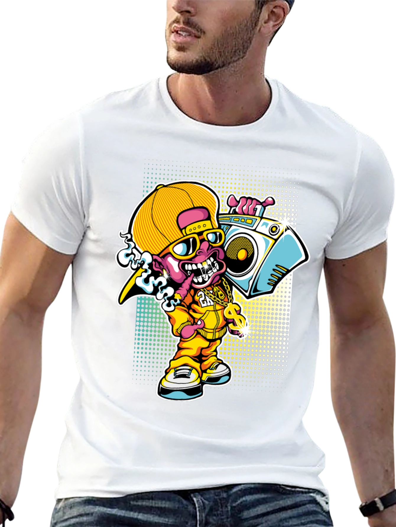 Cartoon Rapper T-Shirt - Funky Design