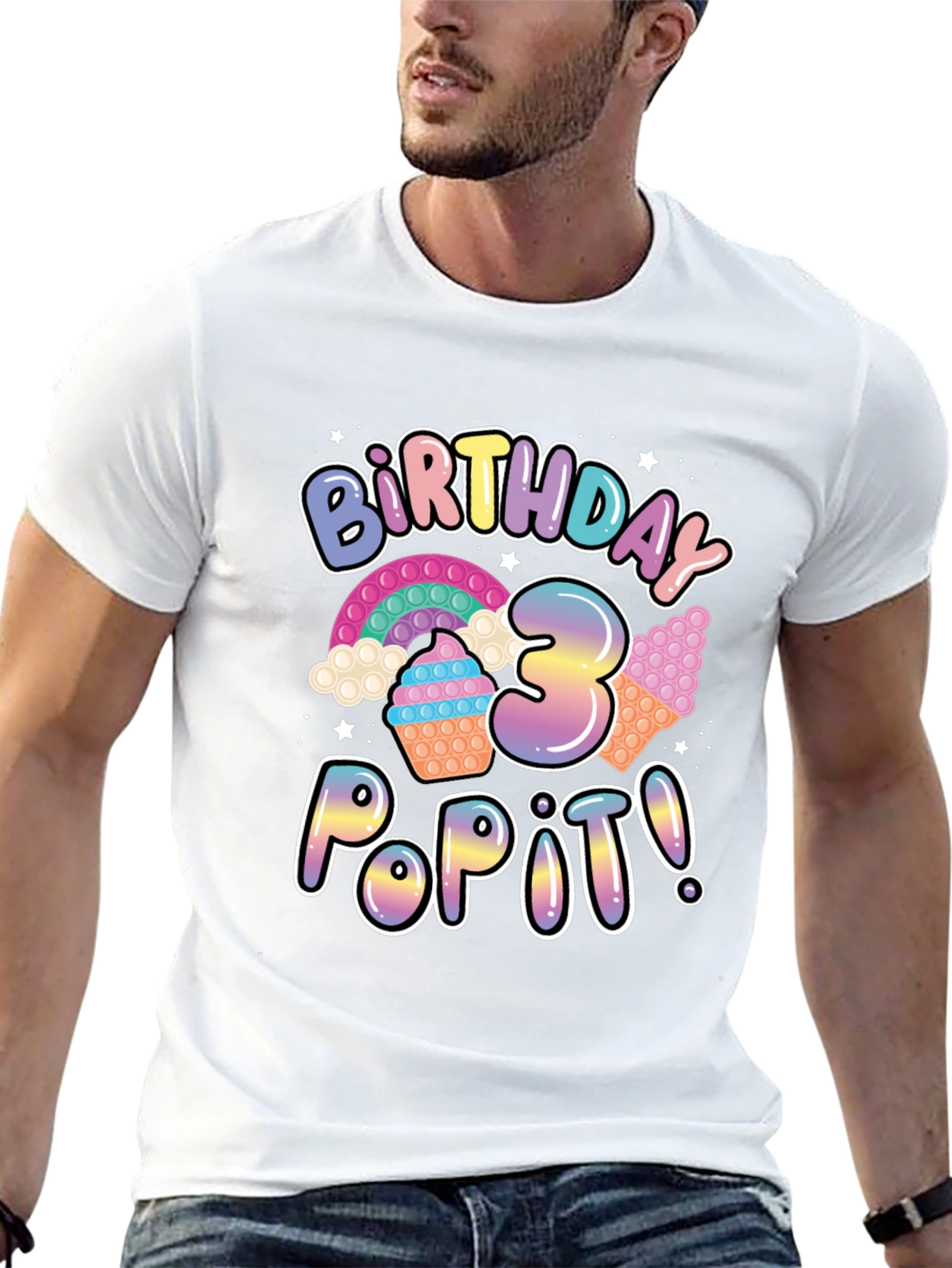 Birthday 3 Pop It T-Shirt Fun Party Wear