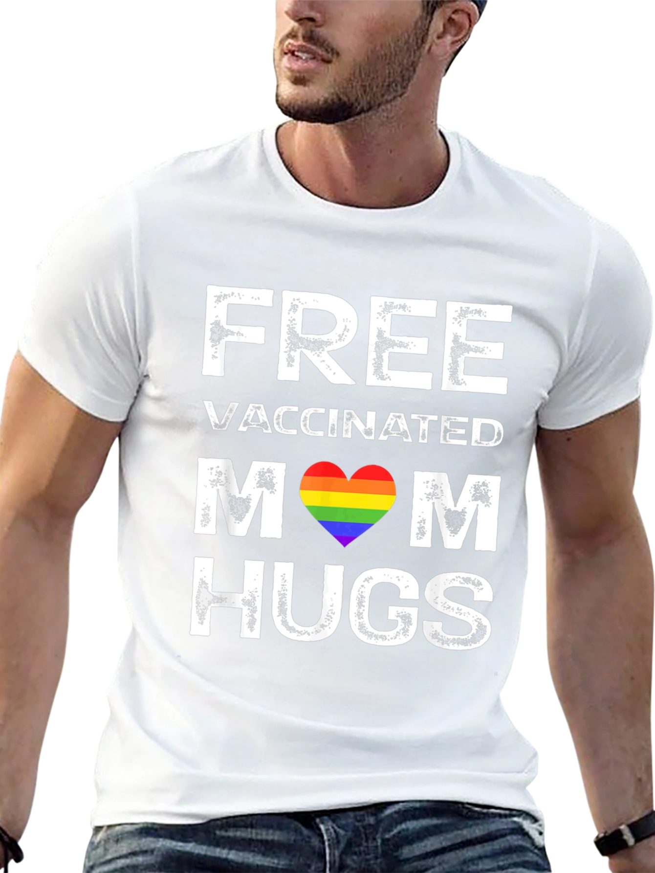 Free Vaccinated Mom Hugs T-Shirt LGBTQ Pride