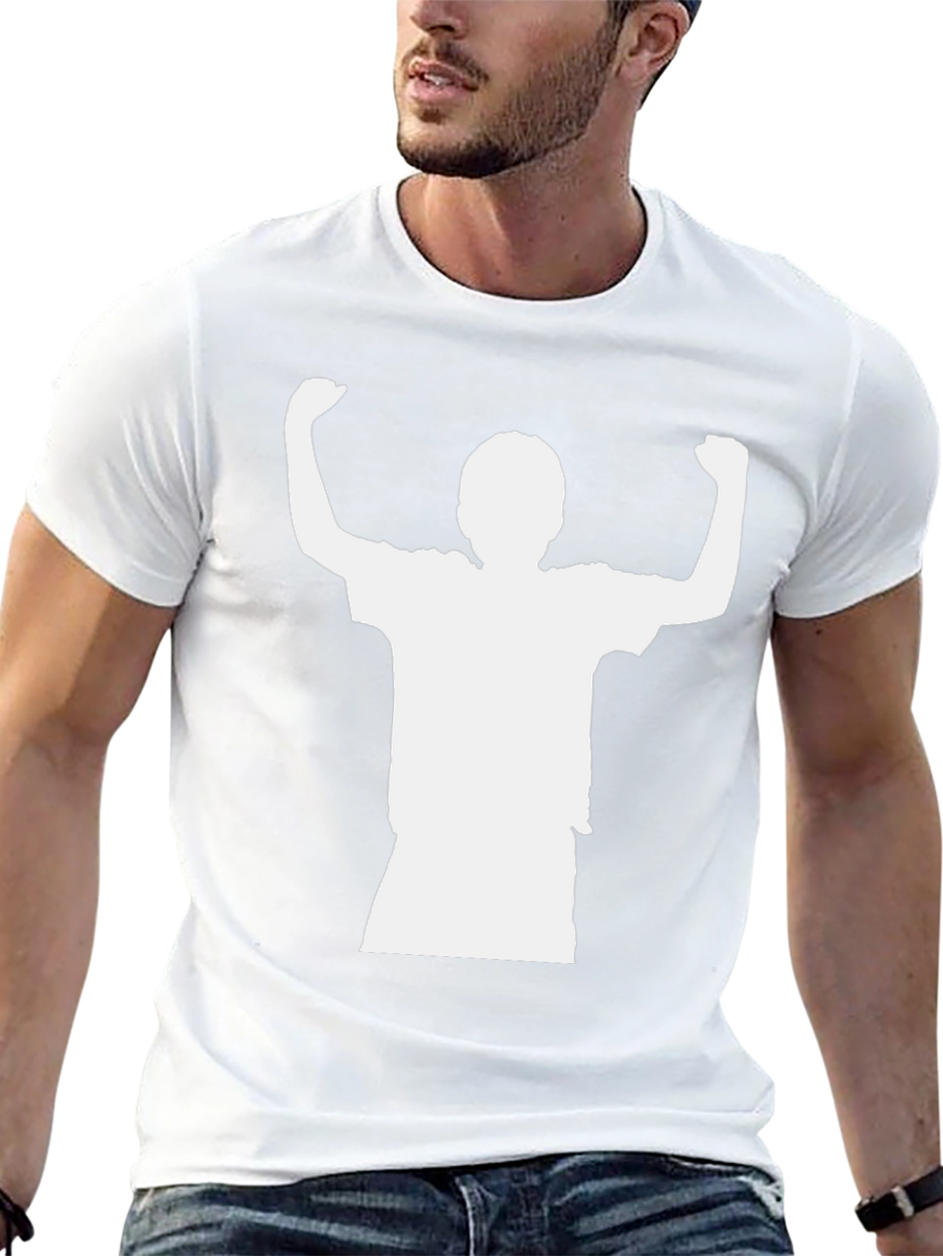 Black T-Shirt with Silhouette Print