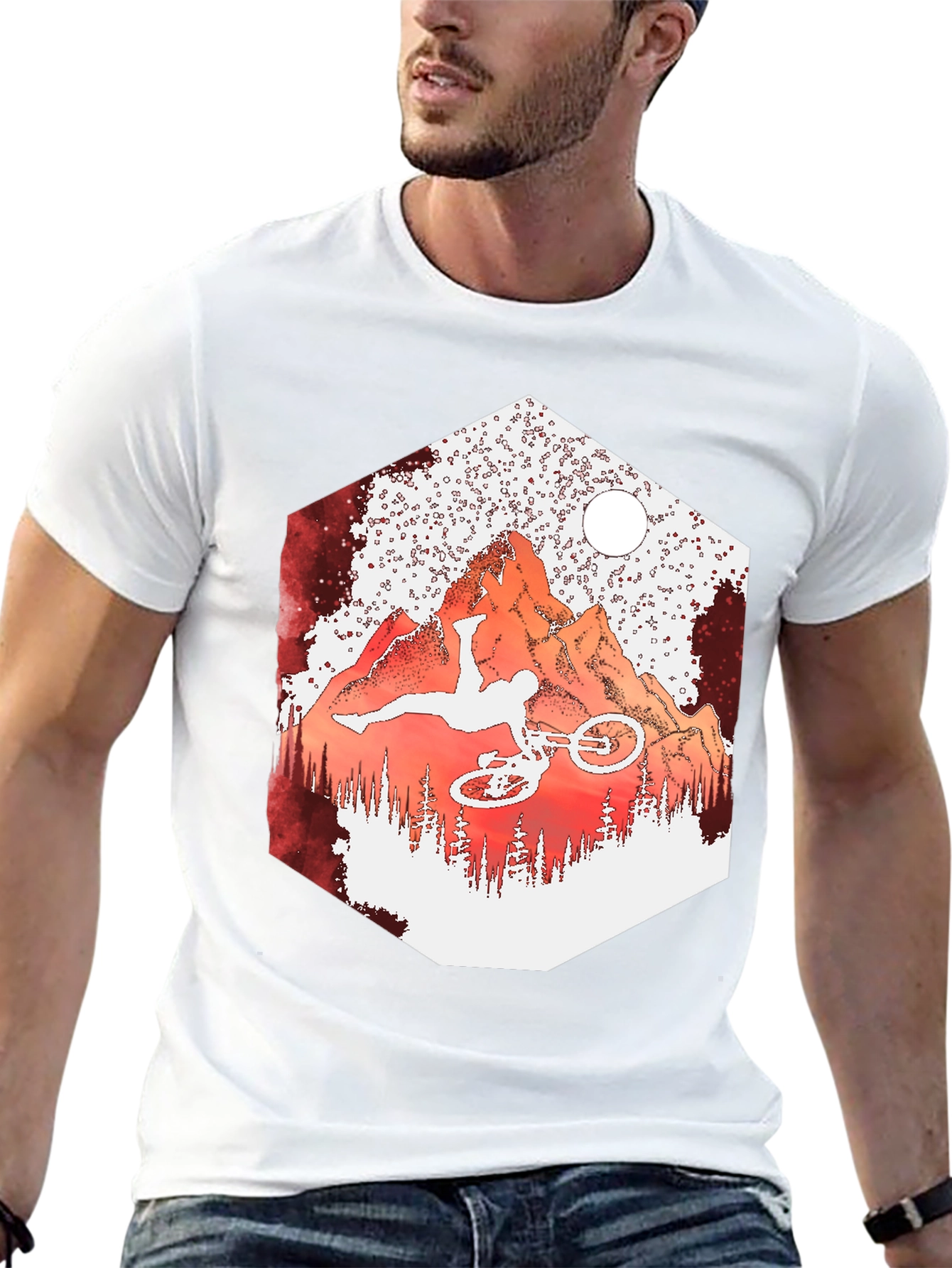 Mountain Biker T-Shirt - Extreme Sports Design