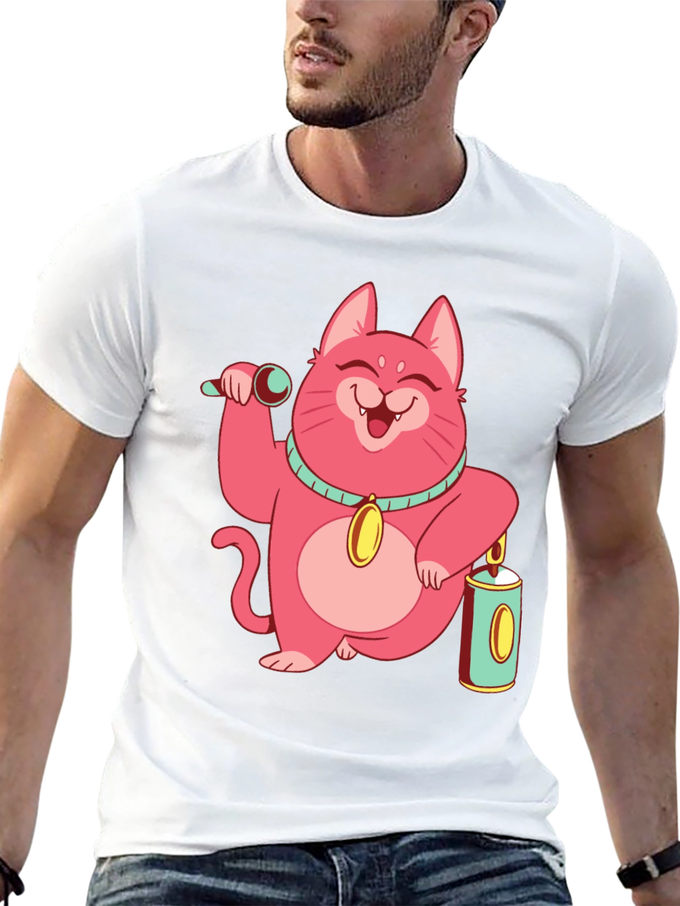 Pink Cat Graphic Tee