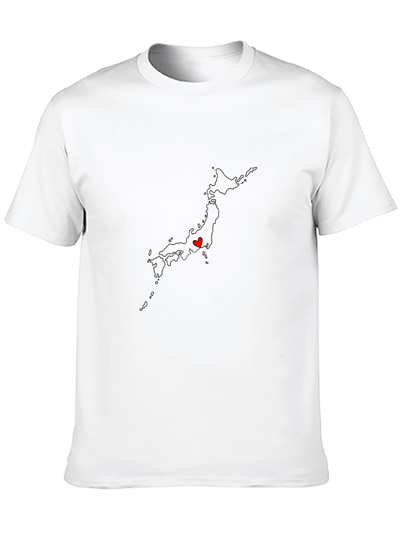 Japan Map Heart Graphic T-Shirt