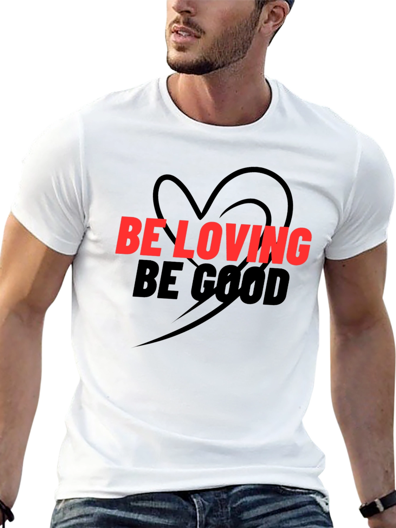 Be Loving Be Good Graphic Tee - Black