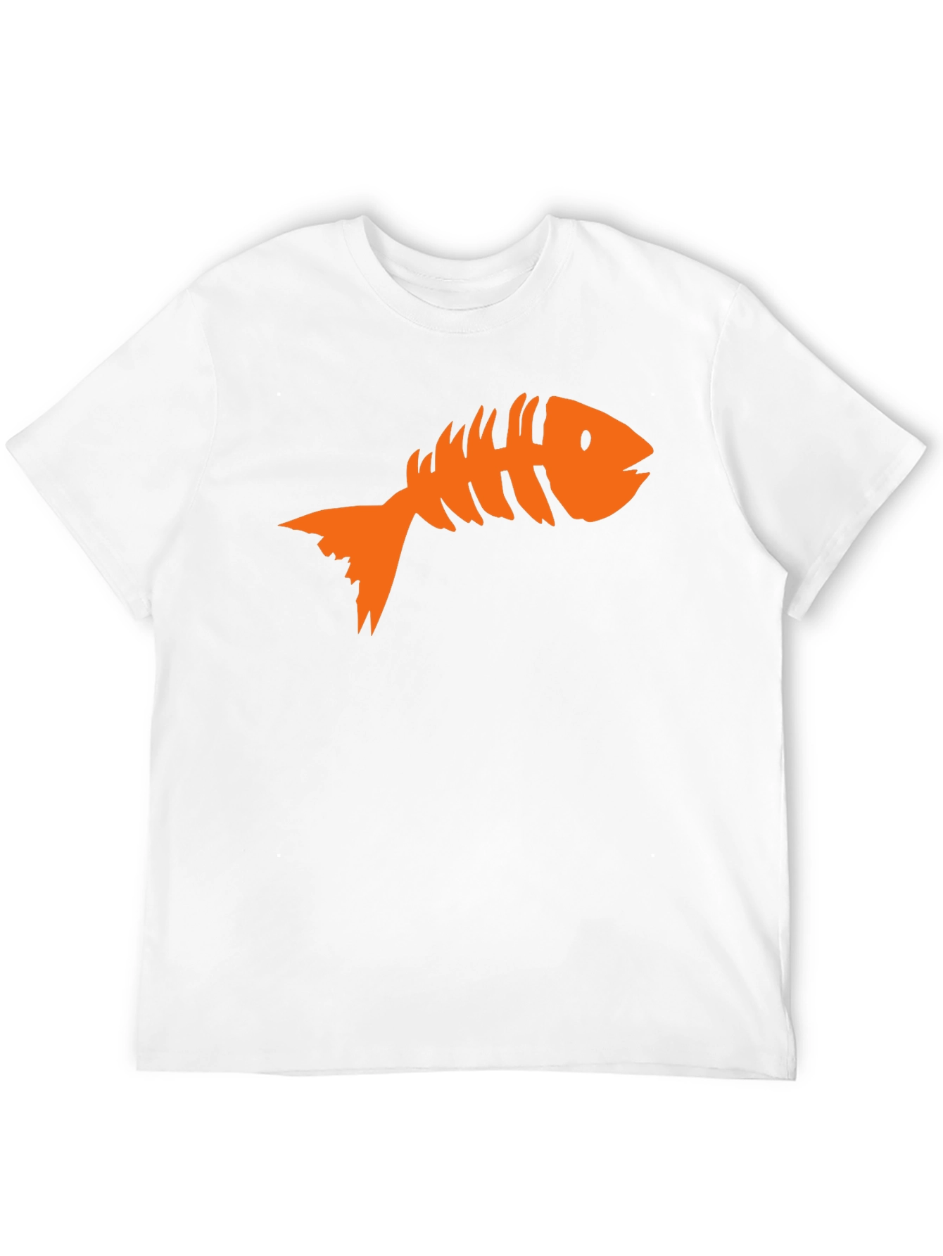 Fish Bone Graphic Tee - Black Cotton T-Shirt