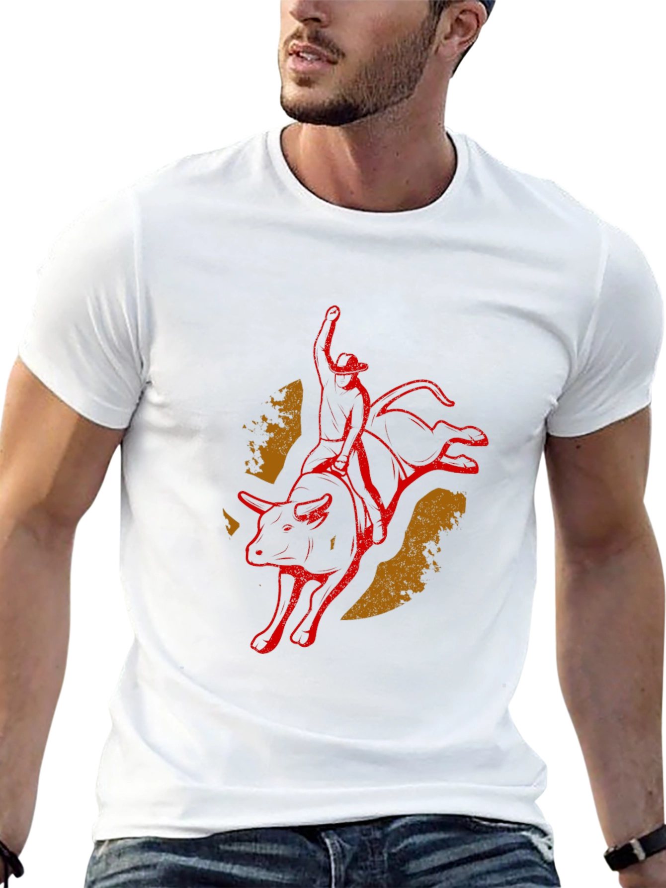 Bull Rider Graphic Tee - Black Cotton Blend