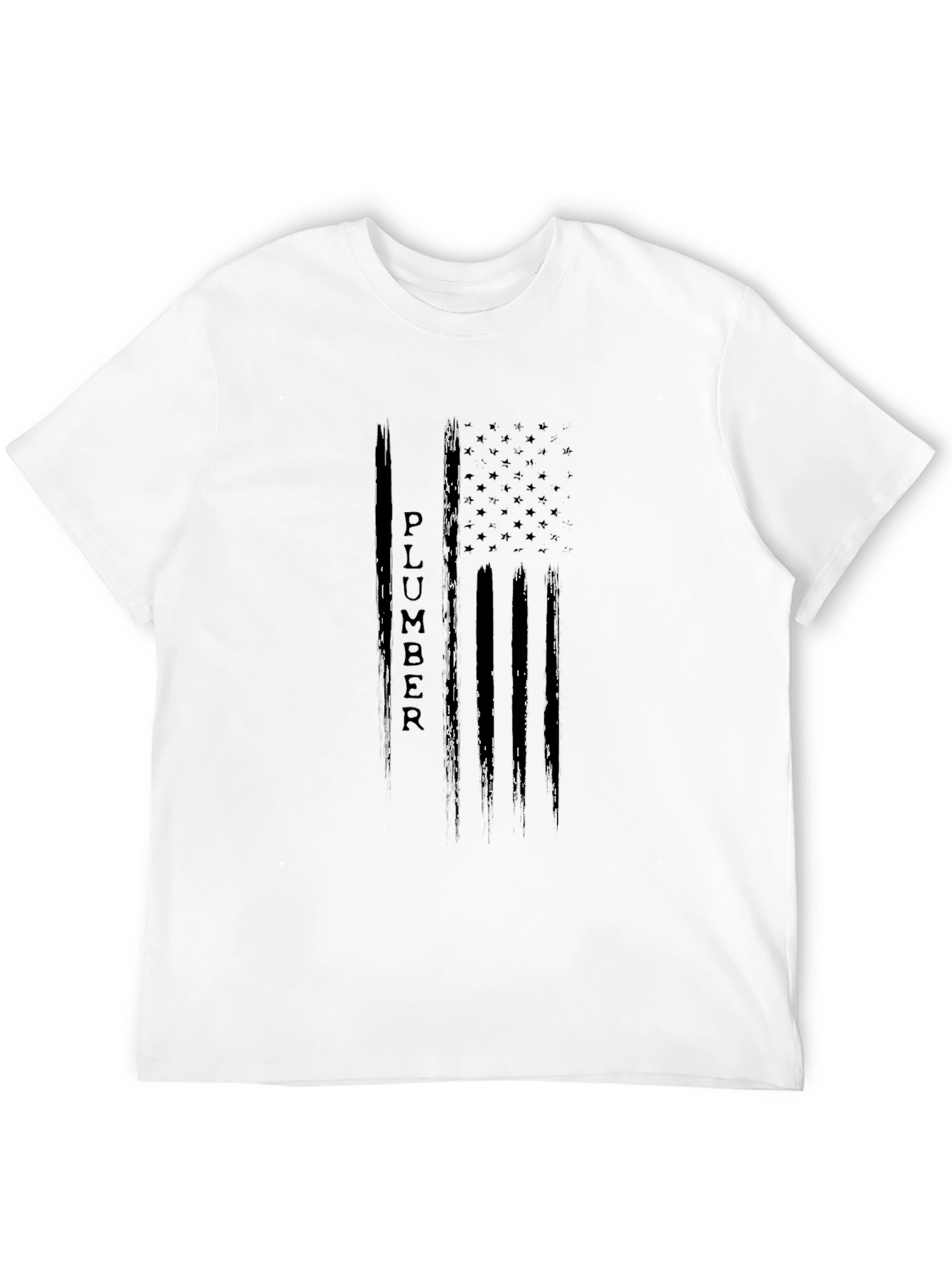 Distressed Plumber American Flag Graphic T-Shirt