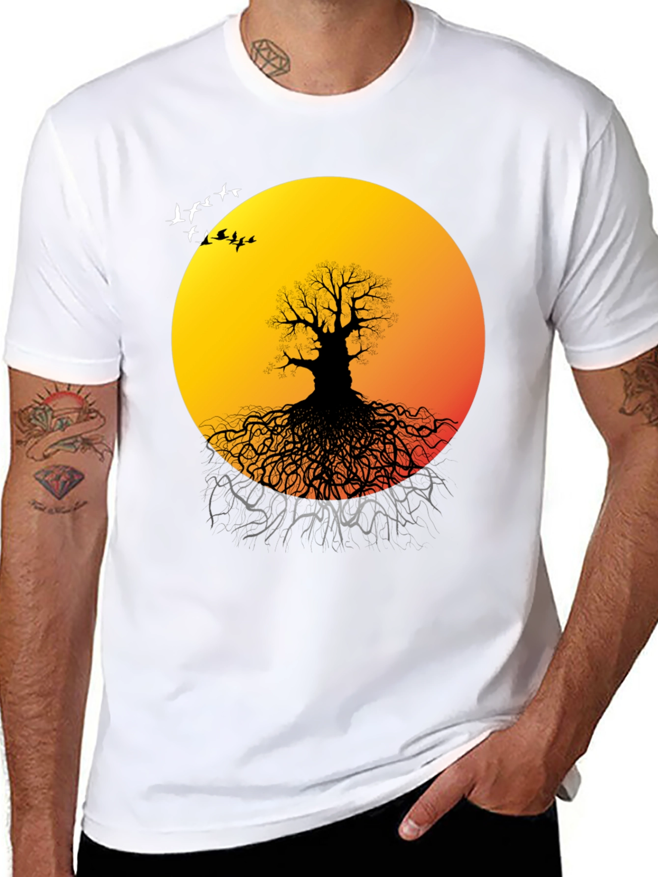 Sunset Tree Graphic Tee - Unique Nature Design