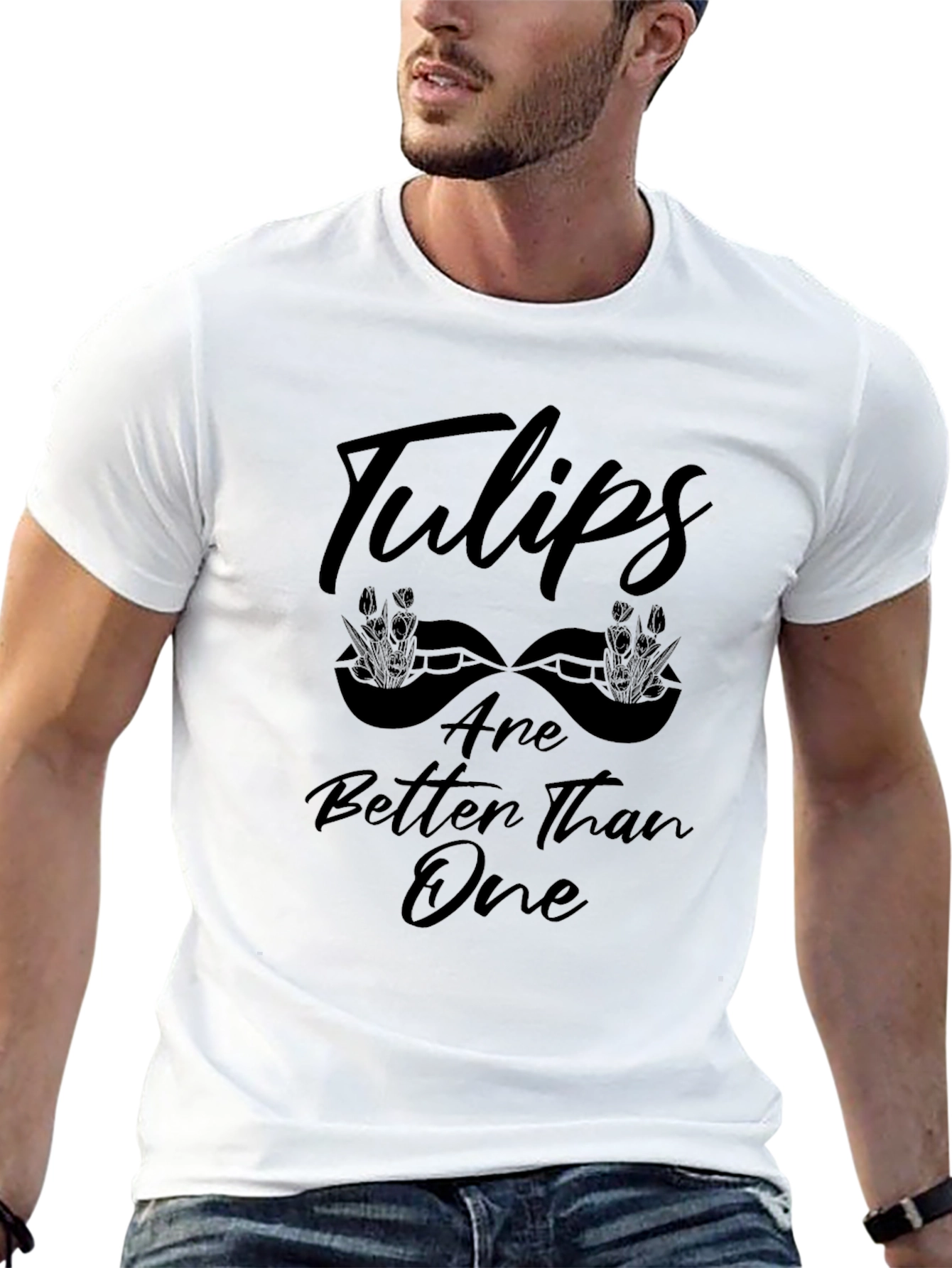 Tulips Better Than One Black Tee