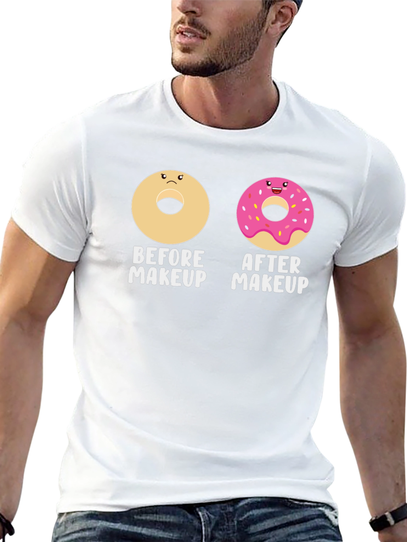 Donut Makeup T-Shirt - Funny Graphic Tee