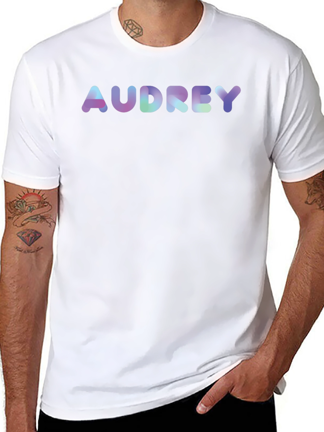 Audrey T-Shirt - Fun Bubble Font Tee