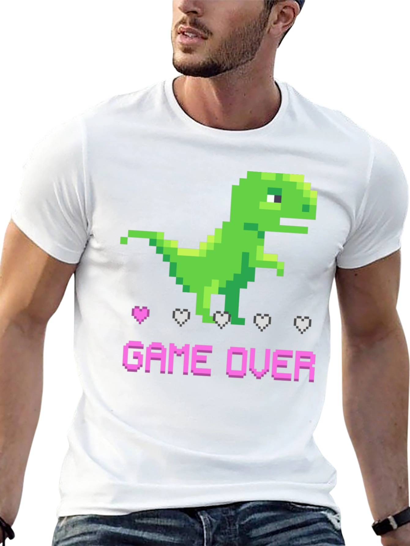 Pixel Dinosaur Game Over T-Shirt
