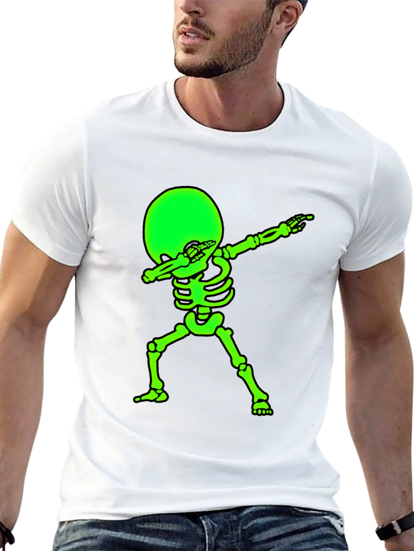 Glow Skeleton Dab T-Shirt - Black Tee