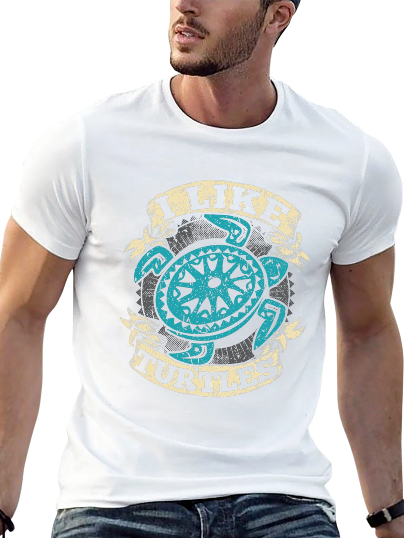 I Like Turtles Graphic Tee - Cool Turtle Design