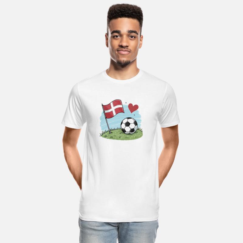 Denmark flag and crayon-style soccer ball