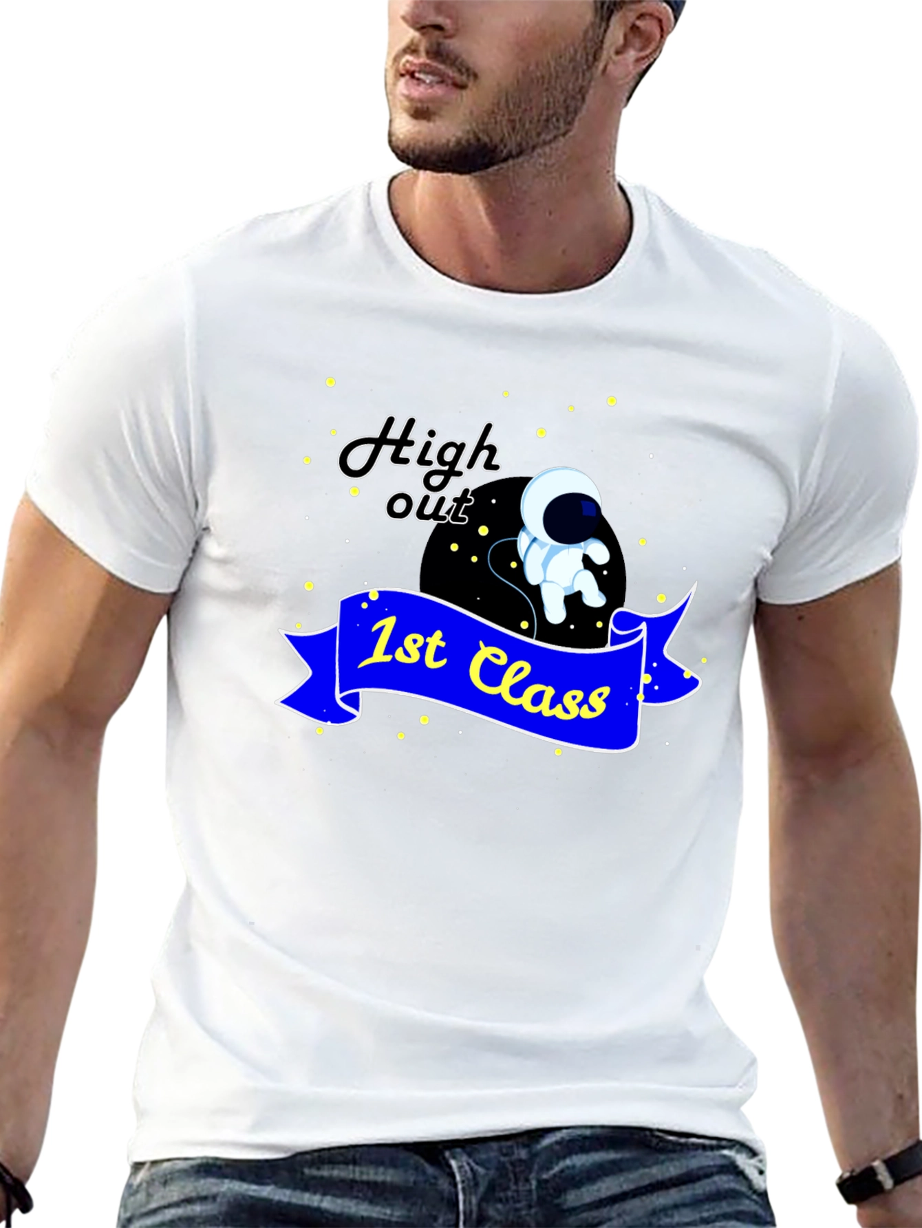 High Out 1st Class T-Shirt Astronaut Graphic Tee