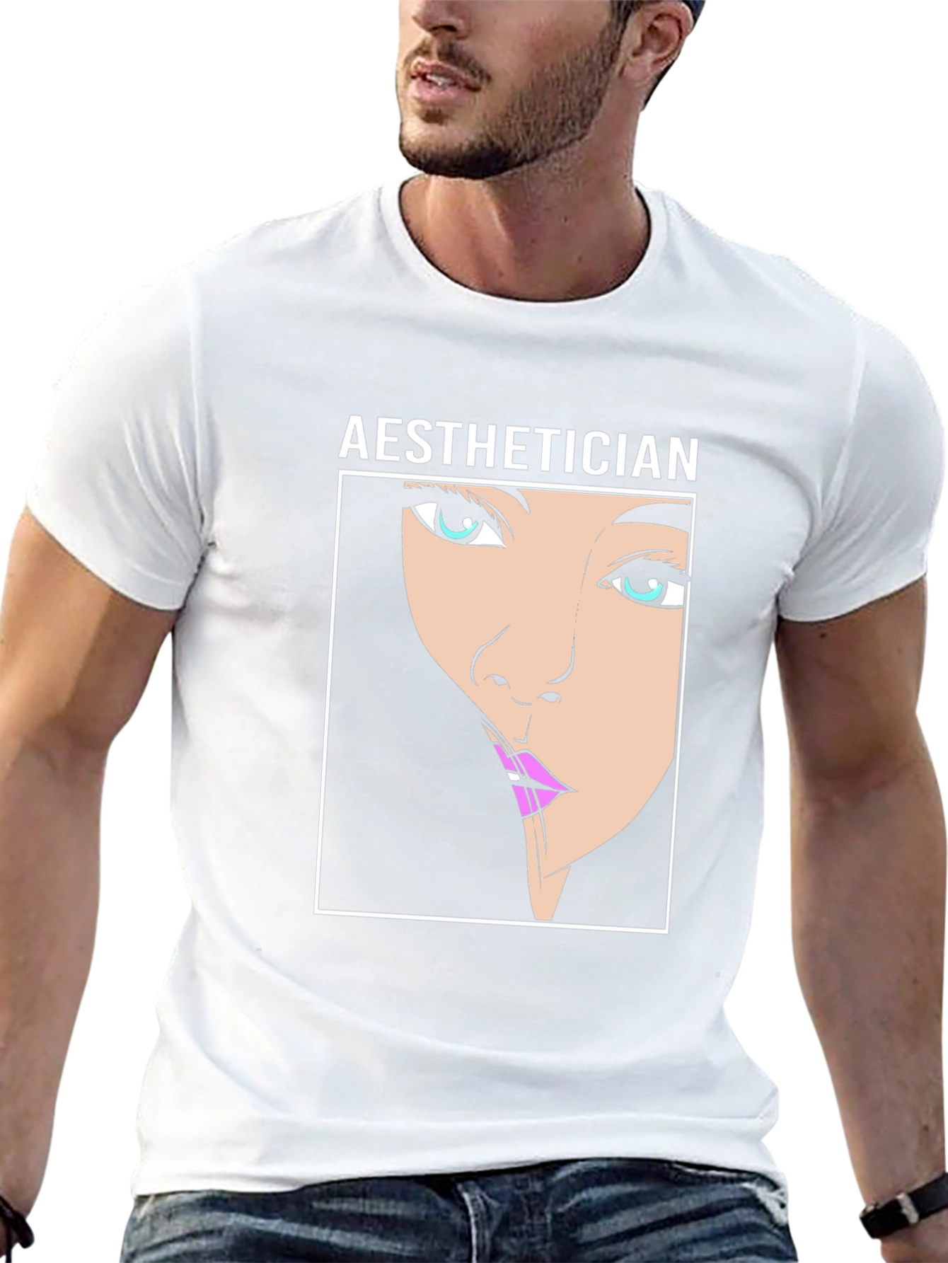 Aesthetician Cartoon Face T-Shirt