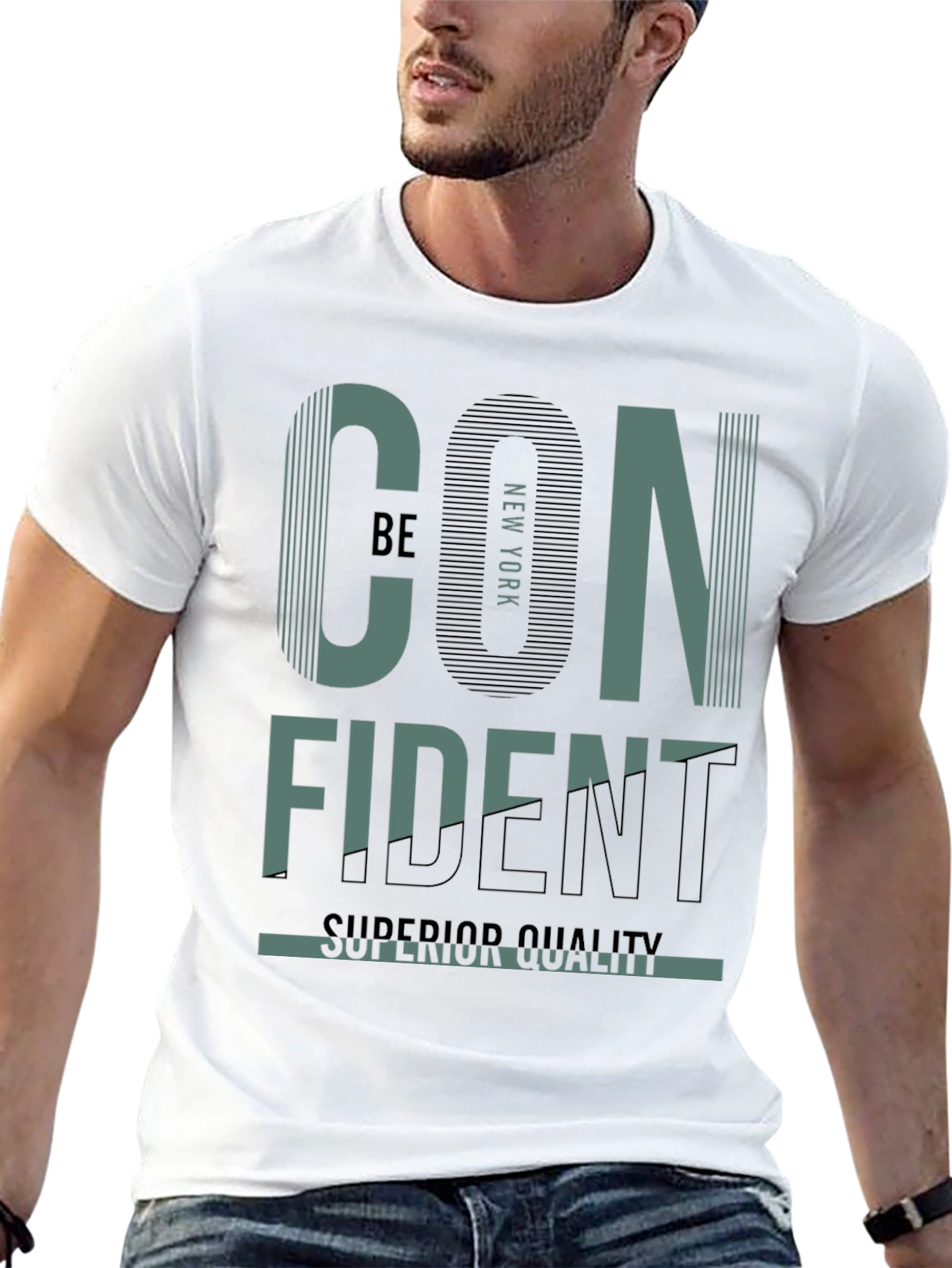 Confident New York Graphic Print Black T-Shirt