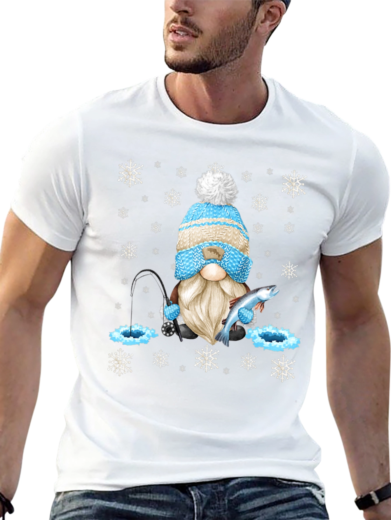 Winter Fishing Gnome T-Shirt