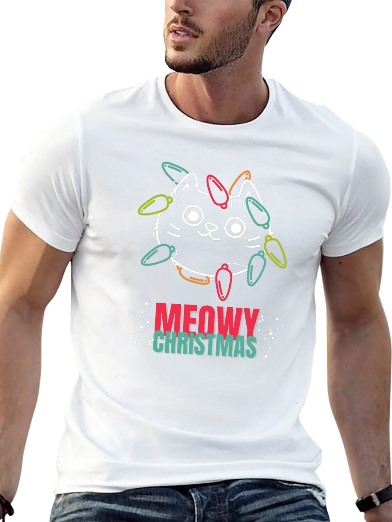 Meowy Christmas Cat T-Shirt