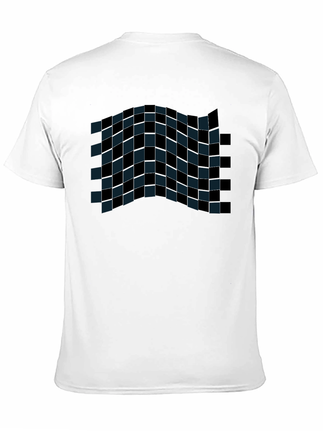 Checkered Wave Tee - Stylish Graphic T-Shirt
