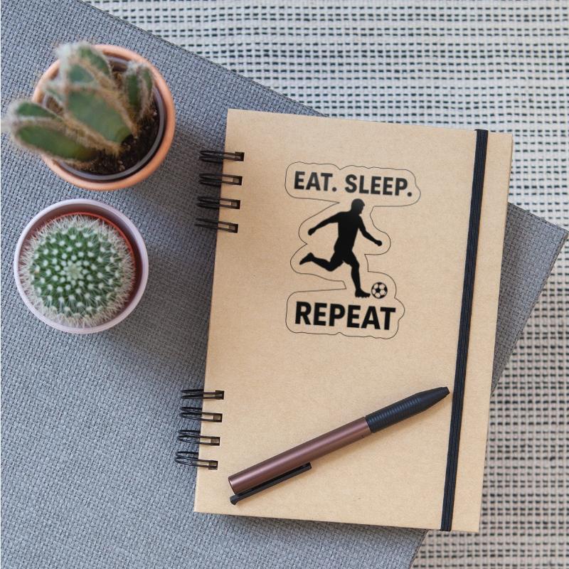 Eat. Sleep. Football. Repeat – Soccer Player Silho