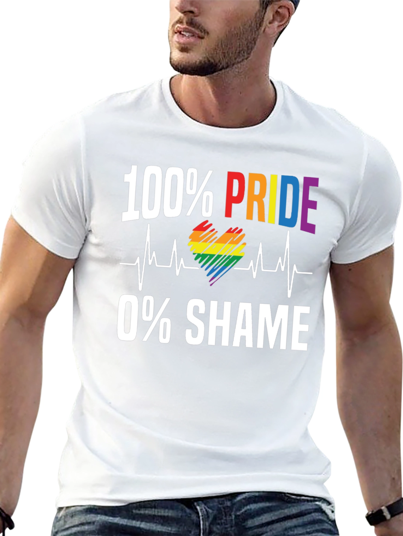 100% Pride 0% Shame LGBTQ+ T-Shirt