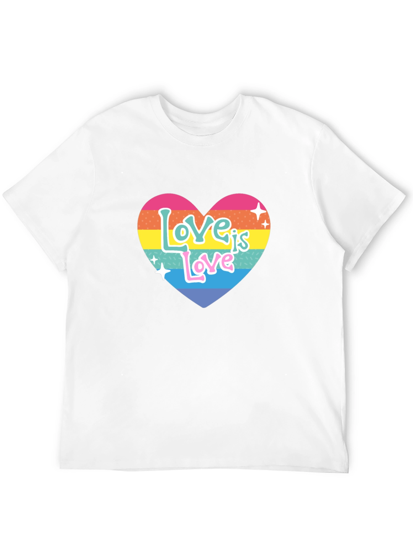 Love is Love Rainbow Heart Graphic Tee - Black