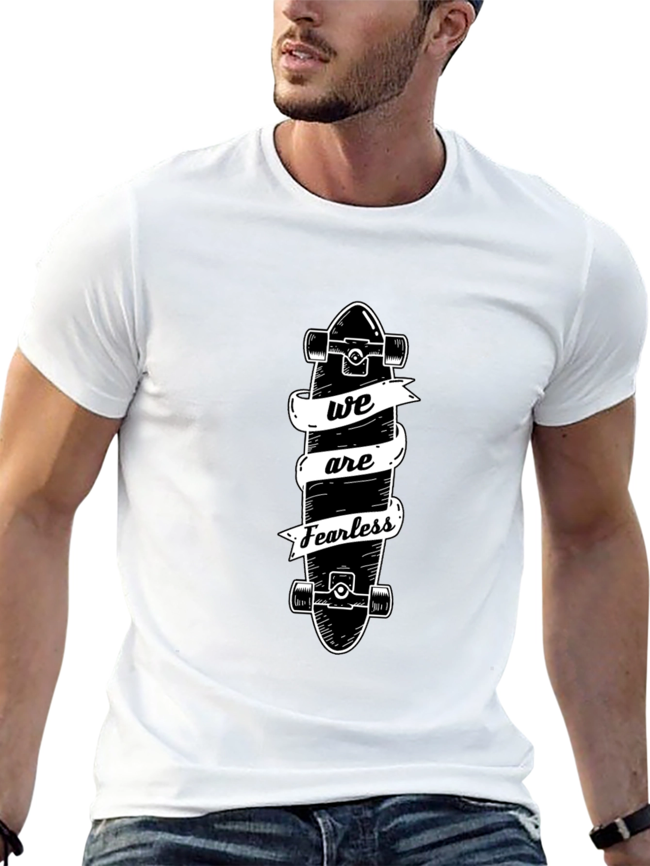 Fearless Skateboard Tee - Black Graphic T-Shirt