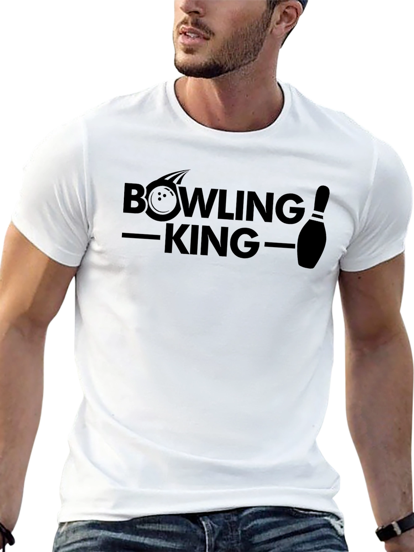 Bowling King Black Graphic T-Shirt