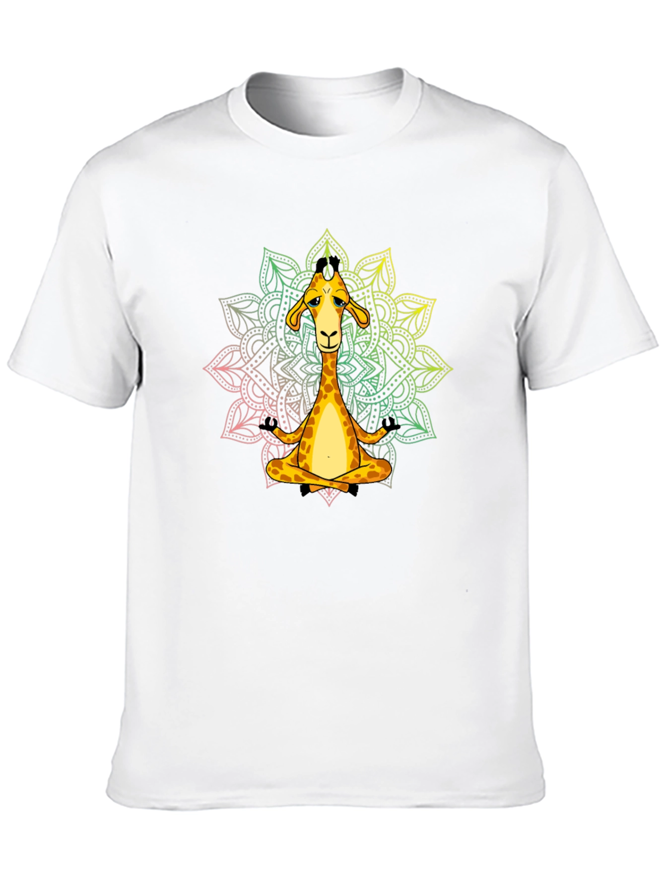 Meditating Giraffe T-Shirt - Yoga Mandala Tee