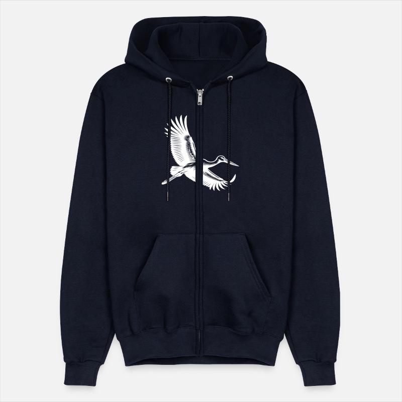 Flying Stork In Elegant Gliding Flight