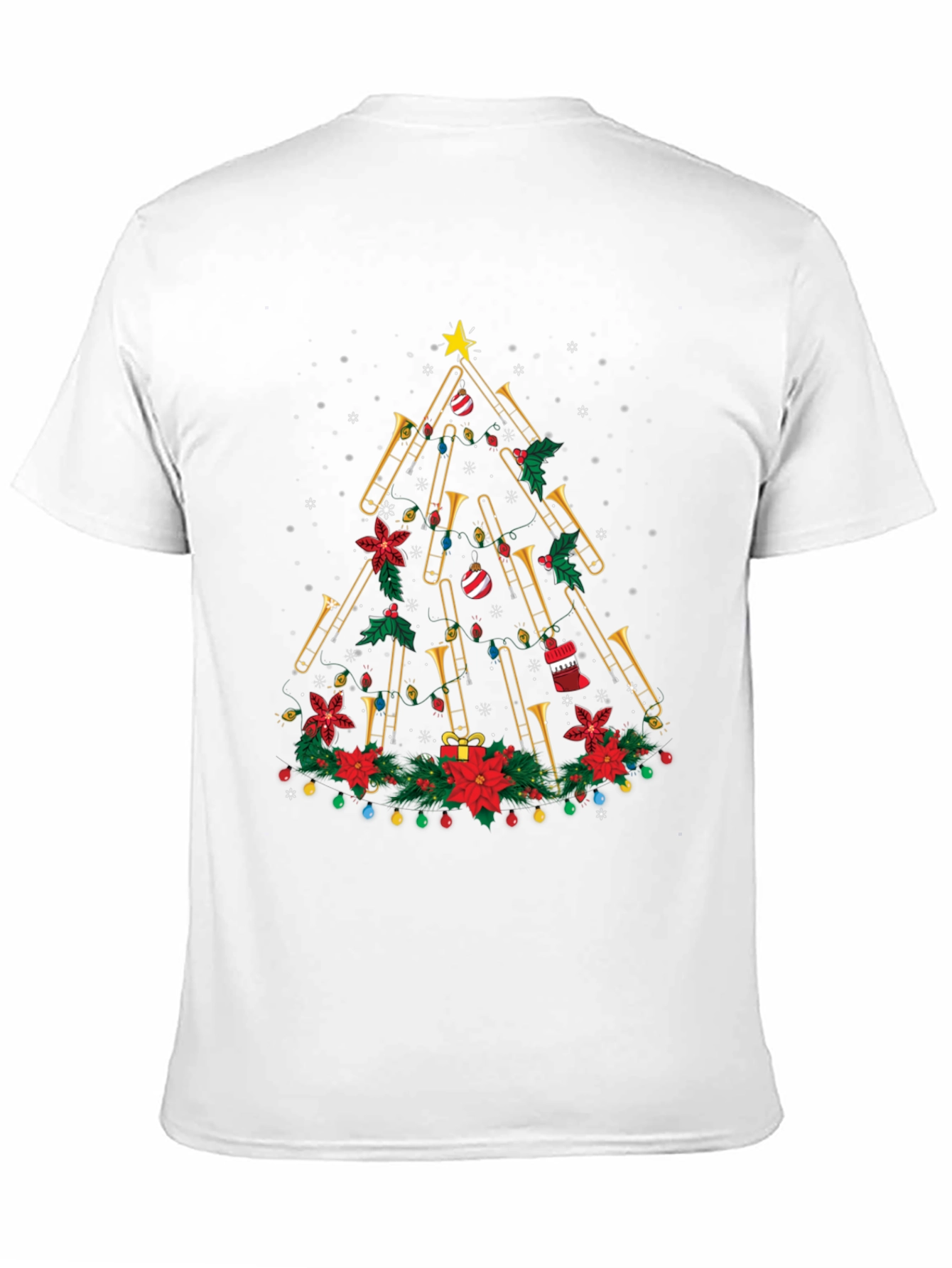 Trombone Christmas Tree Graphic Tee