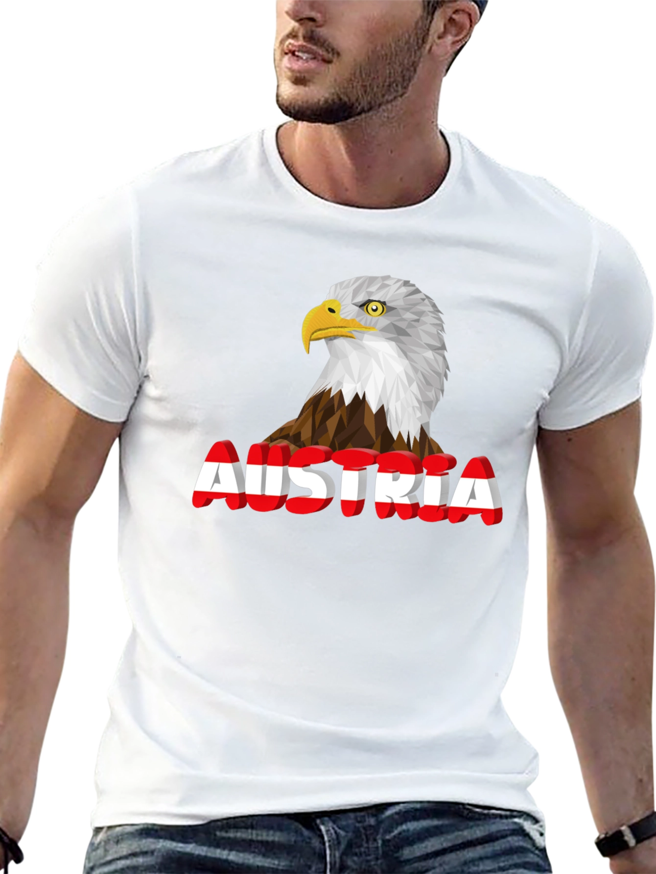 Austria Eagle Graphic Tee - Black Cotton Blend