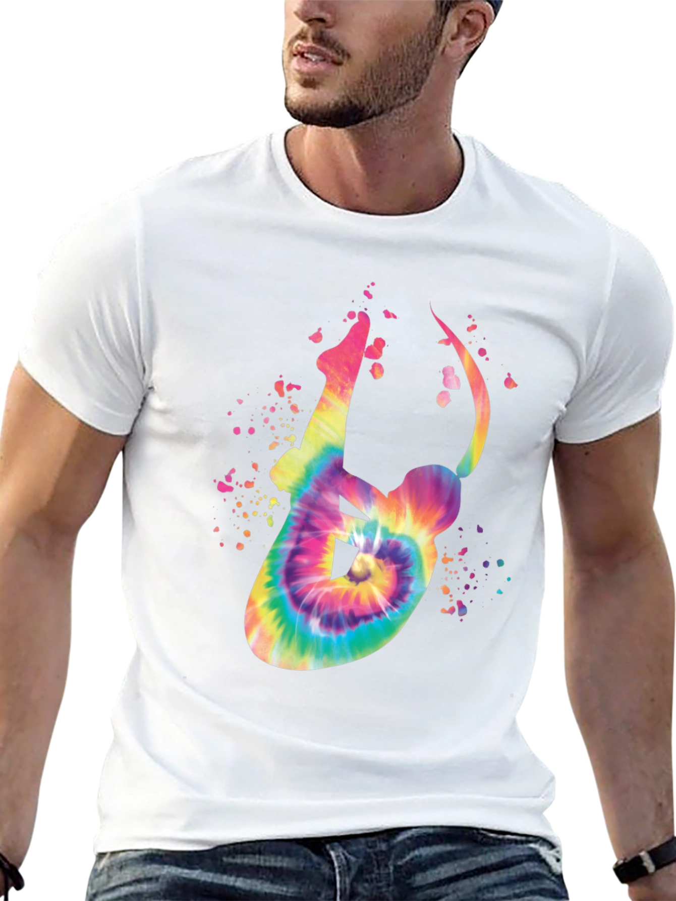 Tie-Dye Yoga Pose Graphic Tee - Relaxed Fit
