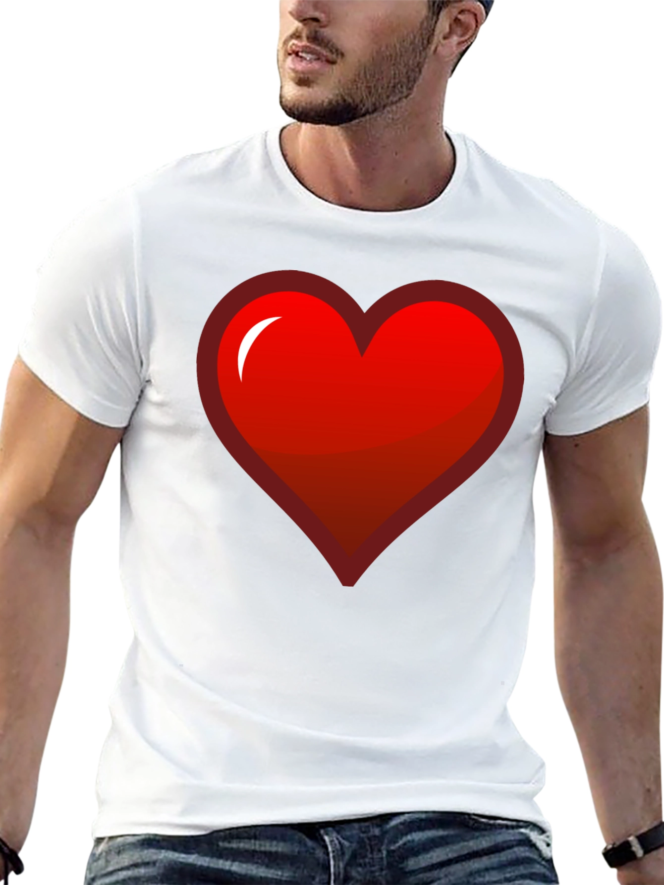 Red Heart Graphic Black T-Shirt