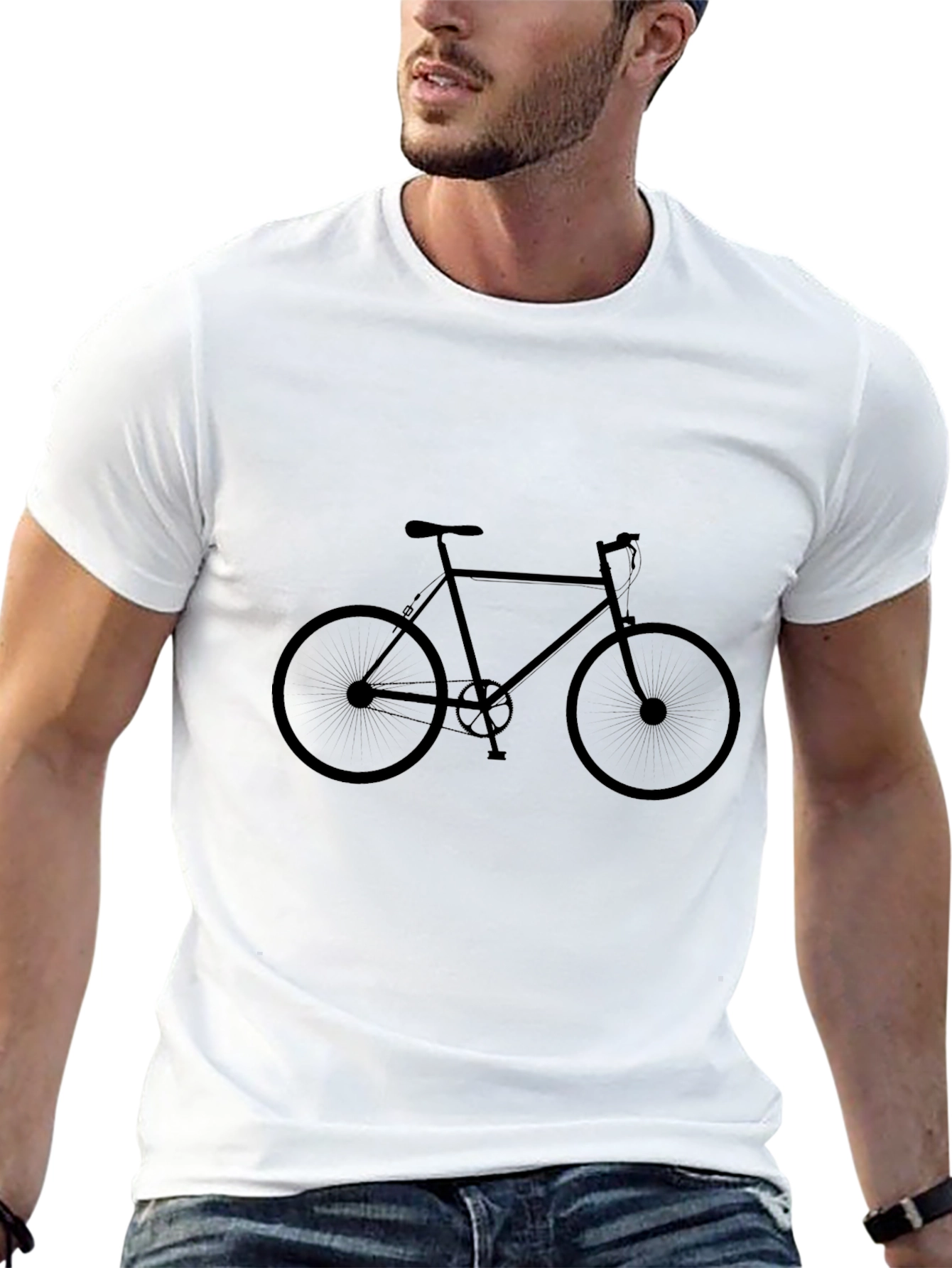 Bicycle Graphic Tee - Black Cotton Casual Shirt