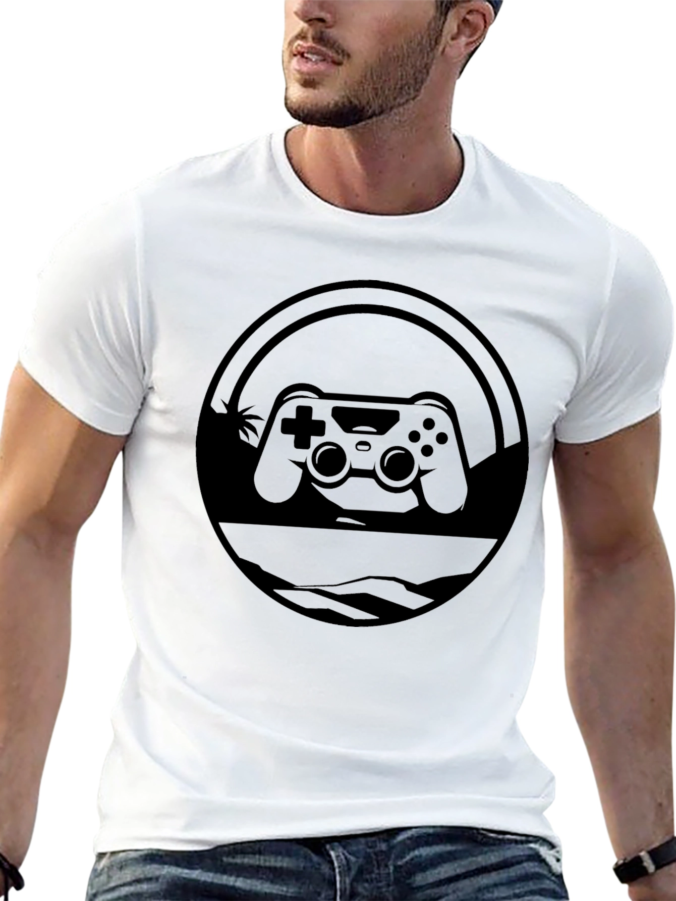 Gamer Controller Graphic T-Shirt - Black